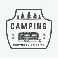 vintage camping outdoor und abenteuer logo, abzeichen, etiketten, emblem, marke. Grafik-Design. Vektor-Illustration. vektor