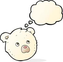 Cartoon Eisbär Gesicht mit Gedankenblase vektor