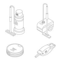 Staubsauger-Symbole setzen Vektorumrisse vektor
