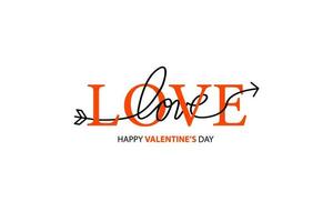 glad Alla hjärtans dag kärlek bokstäver isolerad på vitt vektor