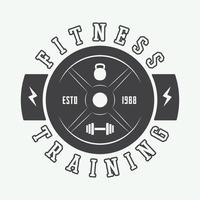 Fitnessstudio-Logo im Vintage-Stil. Vektor-Illustration vektor