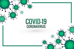 grünes Coronavirus-Ausbruchszellen- und Rahmendesign vektor