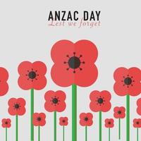 florale Anzac-Tagesgrußkarte vektor