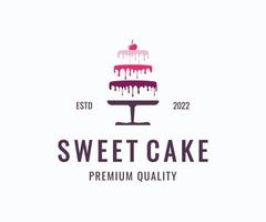 Logo-Designvorlage für süßen Kuchen. Bäckerei-Shop-Logo-Design-Vektor vektor