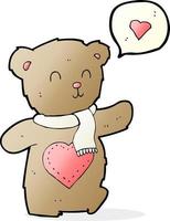 tecknad serie söt Björn med kärlek hjärta vektor