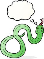 tecknad serie orm med trodde bubbla vektor