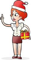 Cartoon-Frau mit Geschenk vektor