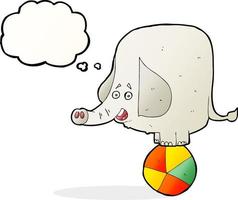 karikaturzirkuselefant mit gedankenblase vektor