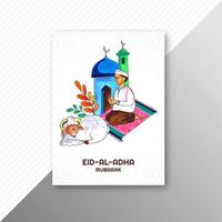 eid al adha-kort med ber och ram vektor