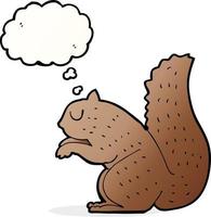 Cartoon-Eichhörnchen mit Gedankenblase vektor