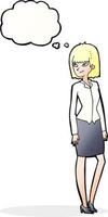 Cartoon hübsche Geschäftsfrau mit Gedankenblase vektor
