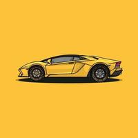 gul sport bil vektor design