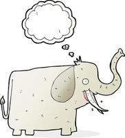 tecknad serie Lycklig elefant med trodde bubbla vektor