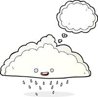 Cartoon-Regenwolke mit Gedankenblase vektor
