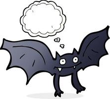 Cartoon-Vampirfledermaus mit Gedankenblase vektor