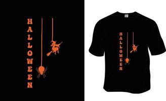 Halloween-T-Shirt-Design. druckfertig für Bekleidung, Poster und Illustrationen. moderner, einfacher T-Shirt-Vektor mit Schriftzug. vektor