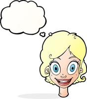 Cartoon glückliche Frau mit Gedankenblase vektor