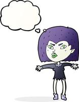 tecknad serie vampyr flicka med trodde bubbla vektor