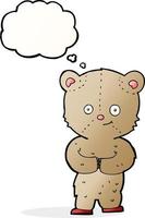 Cartoon-Teddybär mit Gedankenblase vektor