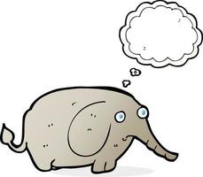 tecknad serie ledsen liten elefant med trodde bubbla vektor