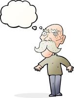 cartoon wütender alter mann mit gedankenblase vektor
