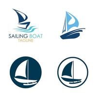 segling båt, dagligen kryssningar, hav resa, vektor logotyp-ikon