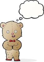 Cartoon-Teddybär mit Gedankenblase vektor