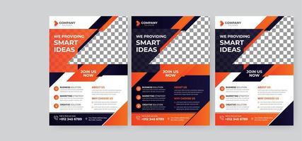 orange, marinblå business flyer mall