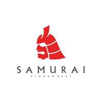 Samurai-Kopf-Logo-Design-Vektor. Samurai-Krieger-Logo-Vorlage vektor