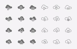 minimalistische Cloud-Icon-Sammlung vektor