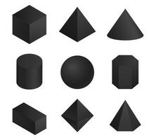 verschiedene 3D schwarze geometrische Formen