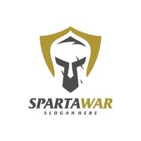 Schild spartanischer Krieger-Logo-Vektor. spartanischer Helm-Logo-Design-Vorlage. kreatives Symbolsymbol vektor
