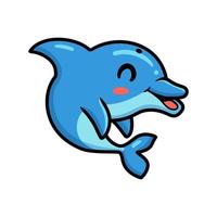 söt liten delfin tecknad serie simning vektor