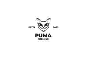 flacher puma-kopf-logo-design-vektor vektor