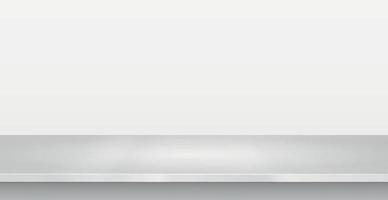 hellweiße Steintischplatte auf weißem Panoramahintergrund, Werbewebvorlage - Vektor