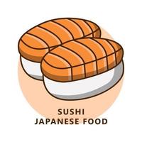 sushi mat illustration tecknad serie. mat och dryck logotyp. japansk mat ikon vektor