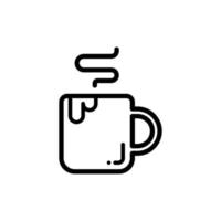 kaffe kopp vektor tunn linje ikon.