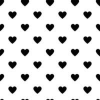 hjärtan svart och vit vektor mönster