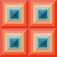 Vintage-Ästhetikmuster mit Quadraten im Stil der 70er und 60er Jahre vektor