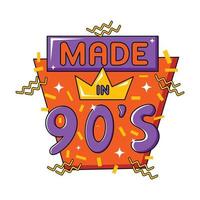 vektor platt illustration av 90s märka logotyp siffra retro symbol i pop- konst stil
