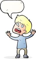 Cartoon gestresster Junge mit Sprechblase vektor