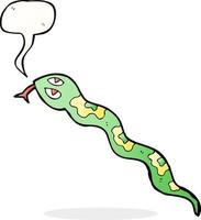tecknad serie väsande orm med Tal bubbla vektor