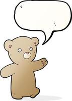 Cartoon-Teddybär mit Sprechblase vektor