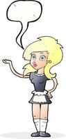 Cartoon hübsche Kellnerin mit Sprechblase vektor