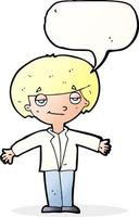Cartoon selbstgefälliger Junge mit Sprechblase vektor