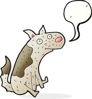 tecknad serie Sammanträde hund med Tal bubbla vektor