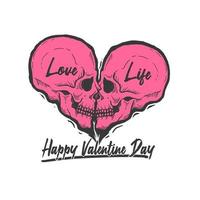 skalle kärlek symbol valentines design vektor