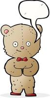 tecknad serie teddy Björn med Tal bubbla vektor