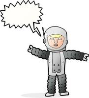 Cartoon-Astronaut mit Sprechblase vektor