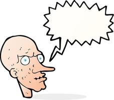 Cartoon böser alter Mann mit Sprechblase vektor